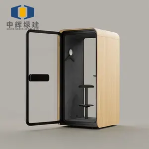 CGCH Acoustic Material Soundproof Office Smart Soundproof Frosted Tempered Glass Office Noise Cancelling Low Carbon Phone Booth