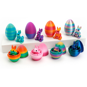 Juego de Huevos de Pascua Coloridos Impresos en 3D Vashine, Decoración de Regalo, Materiales Ecológicos, Conejo Articulado Creativo - Product Image 2