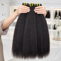 Extensions de cheveux humains bruts non traités de grade 12A, Yaki et Afro bouclés, tissage de cheveux vierges brésiliens, mèches lisses crépues, vente en gros