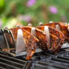 Rak Panggangan BBQ dari Baja Anti Karat, Rak Panggang Vertikal untuk Iga, Daging Sapi, Perlengkapan Memasak Barbekyu Luar Ruangan untuk Berkemah