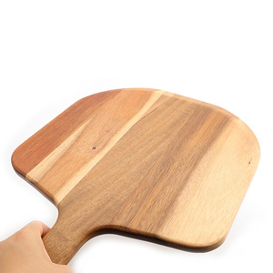 Acacia Wood Cheese <b>Tray</b> Solid Wood <b>Large</b> Pizza Serving <b>Tray</b> With Handle Residential Use 1.5Cm Thickness Irregular Shape - Product Image 4