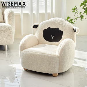 WISEMAXFURNITURE tela de peluche base de madera Esquina de lectura para niños sofá de dibujos animados silla giratoria lindo niños animal solo Silla de salón - Product Image 1