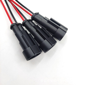 公母汽车线束，带2针防水插头电缆铜导体定制电缆组件，由制造商提供 - Product Image 3