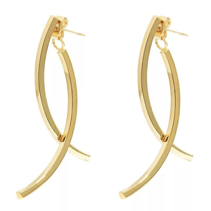 Pendientes Colgantes ACEWORKS |   Acero Inoxidable Chapado en Oro PVD de 18K |   Ligero, Impermeable, Hipoalergénico, Moderno y a la Moda para Mujer - Product Image 5