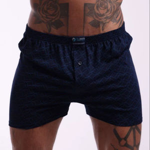 Calzoncillos bóxer de algodón azul marino para hombre, ajuste atlético, transpirables, elásticos, suaves y cómodos, fabricación en fábrica. - Product Image 1