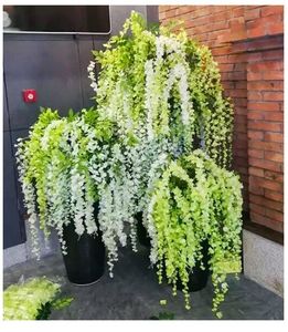 Plantas artificiales para decoración de jardín y hogar, flores colgantes de <span class=keywords><strong>glicina</strong></span> para boda, DIY, 110cm - Product Image 1