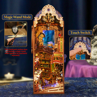 Tonecheer Vente en gros uniquement : Kit de maison miniature en bois DIY Book Nook, thème Bibliothèque Magique et Sortilèges, Puzzle 3D, Serre-livres
