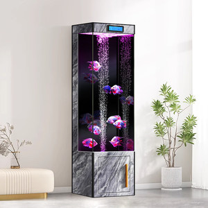 Meuble TV <span class=keywords><strong>Aquarium</strong></span> 2026 Salon Nouveau Petit et Moyen Format Vertical sur Pied Ultra Blanc en Verre Fonction Chauffante - Product Image 4