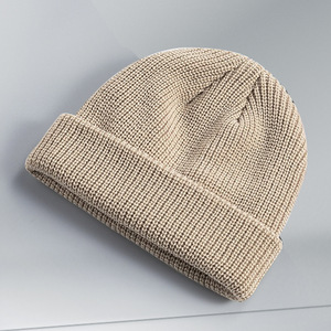 Knitted Wool Hat Winter Warm Windproof Ski Cap Adult Acrylic Fiber Melon Shaped Hat - Product Image 2