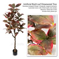 Plante artificielle Cordyline rose de 1,5 m en gros, plante artificielle Ti à feuilles rouges de 1,20 m en pot pour la décoration tropicale de la maison, de l'hôtel et du bureau