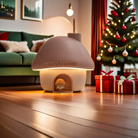 YINHI Lampe de nuit portable rechargeable en forme de maison champignon, humidificateur 300 ml, lumière coucher de soleil colorée, brume fraîche, pour la maison