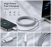 Kabel Pengisian Cepat Double Pony Type-C ke Type-C 2A, Nylon Braided, 1 Meter, Garansi 12 Bulan untuk Ponsel & Komputer