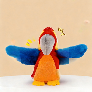 Juguete para Mascotas, Pájaro de Simulación con Control Remoto <span class=keywords><strong>El</strong></span>éctrico, Recargable, con Alas Móviles y Sonidos, de Franela, USB, Tipo Loro, para Ejercicio - Product Image 4