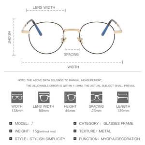 Gafas de Computadora Redondas de Metal Retro 2025 para Hombre y Mujer, Gafas Ópticas con Bloqueo de Luz Azul, Monturas de Gafas para Mujer - Product Image 5