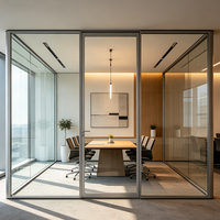 Cloison en verre simple de 90 mm, intérieur et extérieur en aluminium, forme losange, design écologique pour bureau moderne, école, entrepôt