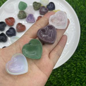 3cm Mini Size <b>Crystal</b> Bowls Natural <b>Crystal</b> Stone Folk Crafts Hand Carved Multi Stones <b>Crystal</b> Heart Shape Bowls Healing Stones - Product Image 4