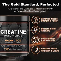Créatine monohydratée en poudre pure micronisée, complément nutritionnel sportif pour la croissance musculaire, musculation, fitness, force, 500g 1,1lb