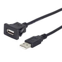 Câble USB mâle à femelle encastré pour tableau de bord de voiture USB 2.0 port de chargeur de câble d'extension de montage sur panneau
