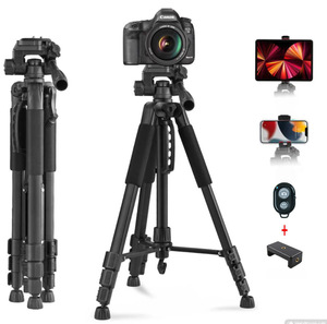 Support de <span class=keywords><strong>trépied</strong></span> professionnel robuste pour caméra, idéal pour la photographie extérieure, le streaming en direct et les vlogs, compatible Canon, Nikon, téléphone - Product Image 1