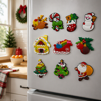 Aimant de réfrigérateur magnétique en PVC créatif personnalisé, aimant décoratif en colle souple, aimant de Noël, forme irrégulière, image DIY, commande d'échantillon