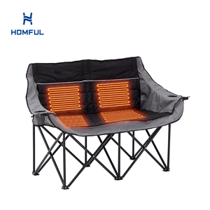 HOMFUL Custom Smaller Storage Capacity Foldable <strong>Luxury</strong> Aluminium Double Heavy Duty Heated <strong>Camping</strong> <strong>Chair</strong> - Product Image 1