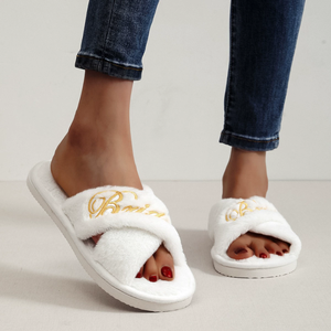 J-331 Chaussons de Mariée Luxe pour Mariage, Décoration de Fête d'Enterrement de Vie de Jeune Fille, Cadeau de Bridal Shower, Accessoire pour Future Mariée - Product Image 2
