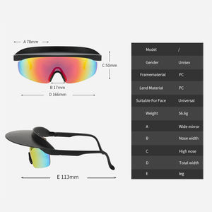 Nouvelle mode <span class=keywords><strong>de</strong></span> <span class=keywords><strong>lunettes</strong></span> <span class=keywords><strong>de</strong></span> <span class=keywords><strong>soleil</strong></span> <span class=keywords><strong>de</strong></span> sport en gros avec grand bleu noir blanc rouge cadres pour hommes femmes extérieur <span class=keywords><strong>lunettes</strong></span> d'équitation avec chapeau - Product Image 3