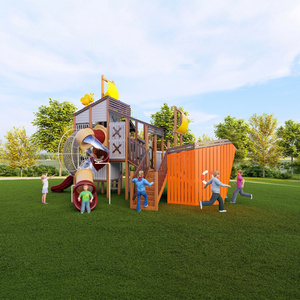 Equipo de Juegos de Madera para Exteriores, Casa de Juegos de Madera para Niños, Diversión en el Patio Trasero - Product Image 6