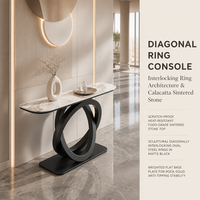 Table console moderne de style industriel avec panneaux en bois pour le salon, le couloir ou le couloir, les meubles de maison