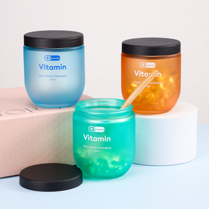 Bocaux cosmétiques de luxe en verre dépoli en forme de bol avec couvercles, à large ouverture, pour beurre corporel, bonbons, vitamines et compléments alimentaires - Product Image 1