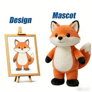 Costume da Mascotte Volpe Arancione Personalizzato per Adulti, Abbigliamento Promozionale per Eventi, Servizio di Personalizzazione Personaggi dei Cartoni Animati - Product Image 1