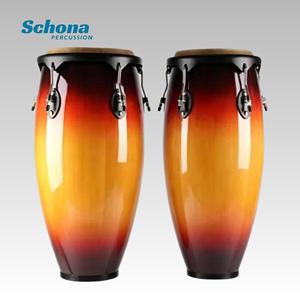 Conjunto de Tambores <span class=keywords><strong>Conga</strong></span> Latinos de 10 y 11 Pulgadas con Soporte, Cuerpo de Madera Maciza, Tambor de Mano de Piel de Vaca Natural para Actuaciones en Bares y Escenarios - Product Image 1