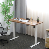 Bureau debout électrique moderne réglable en hauteur avec moteur brushless unique et double traverses