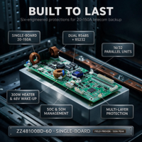 BMS LiFePO4 48V 16S 20-150A Type Split Sans Affichage Compatible Onduleur Alimentation de Secours Télécom Parallèle ZZ48100BD-60