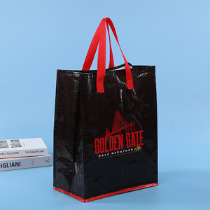 Custom Eco-Friendly Recycled Foil Laminated Non-Woven Shopping Bag Reusable Folding <b>Canvas</b> <b>Tote</b> Logo Letter Pattern Customizable - Product Image 1