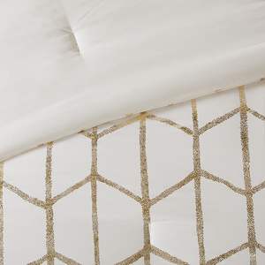 Floral Striped Printed <b>Comforter</b> <b>Set</b> 8pcs 100% Cotton Woven Home Bedding King Queen Sizes - Product Image 5