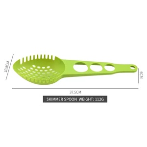 Cuillère à pâtes avec pince intégrée, en plastique PP moulé, écumoire à spaghetti ajourée, résistante à la chaleur, pour égoutter les nouilles - Product Image 2