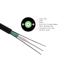 Cable de red de fibra óptica GYXTW para exteriores, unirrotatorio, 2, 4, 6, 8, 12, 24 núcleos, con armadura de acero, 1KM 2KM/Rollo Precio