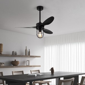 <b>Ceiling</b> <b>Fan</b> Light With Led Bulb 220V Downrod Mount For Living Room Bedroom Balcony - Product Image 2