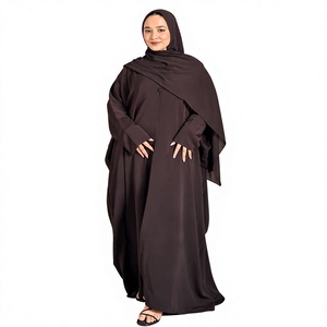 Kaftan Abaya Élégant Respirant Anti-Plis Fait Main Manches Longues Coupe Classique Ourlet Évasé Couleur Unie Idéal pour la Prière de l'Aïd – Meilleure Vente - Product Image 1