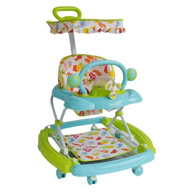 BLM Factory Product New model baby born plastic baby walker 2022 with Push Bar and Canopy Pushing Cart