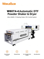 WorldColor W8074 Industrial 4 Heads I3200 Mesin Penggoyang Bubuk Otomatis Kecepatan Tinggi untuk Transfer Panas Tekstil Pakaian Kaos Printer DTF