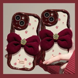 สวยGolden <span class=keywords><strong>Rose</strong></span>ขนาดใหญ่ตุ๊กตาBowknot TPUโทรศัพท์มือถือสําหรับ<span class=keywords><strong>Iphone</strong></span> 6 7 8 <span class=keywords><strong>Plus</strong></span> X Xr XS 11 12 13 14 15 Pro Max - Product Image 3