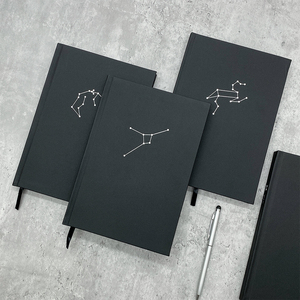 Sidexue – carnet personnalisé de journal du zodiaque, Constellation, Horoscopes avec papier noir - Product Image 6