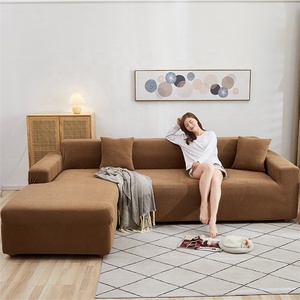 Copridivano in <span class=keywords><strong>Velluto</strong></span> Lavorato a Maglia in Pile di Mais Antipolvere Tutto Incluso per Soggiorno Grigio Chiaro in Offerta - Product Image 4