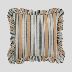 Sarung bantal Linen cetak garis-garis warna-warni pada 100% dengan Kerut, sarung bantal dekorasi netral/ - Product Image 5