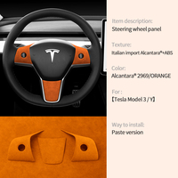 Autocollants de garniture de boutons de volant en daim de haute qualité, accessoires de modification intérieure de voiture pour Tesla Model 3 Model Y