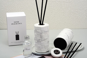 Bán buôn thiết kế mới làm mát không khí thơm dầu sậy khuếch tán trang trí nội thất mô hình khảm thạch cao Jar sậy khuếch tán với thanh - Product Image 4