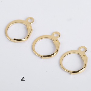 Ganchos para pendientes redondos y planos DIY, forma de O, ganchos franceses, accesorios para la fabricación de pendientes, chapados en hierro, 8 colores disponibles - Product Image 3
