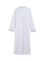 Robe décontractée blanche brodée pour homme, style africain ample, best-seller tendance, vêtements musulmans pour hommes